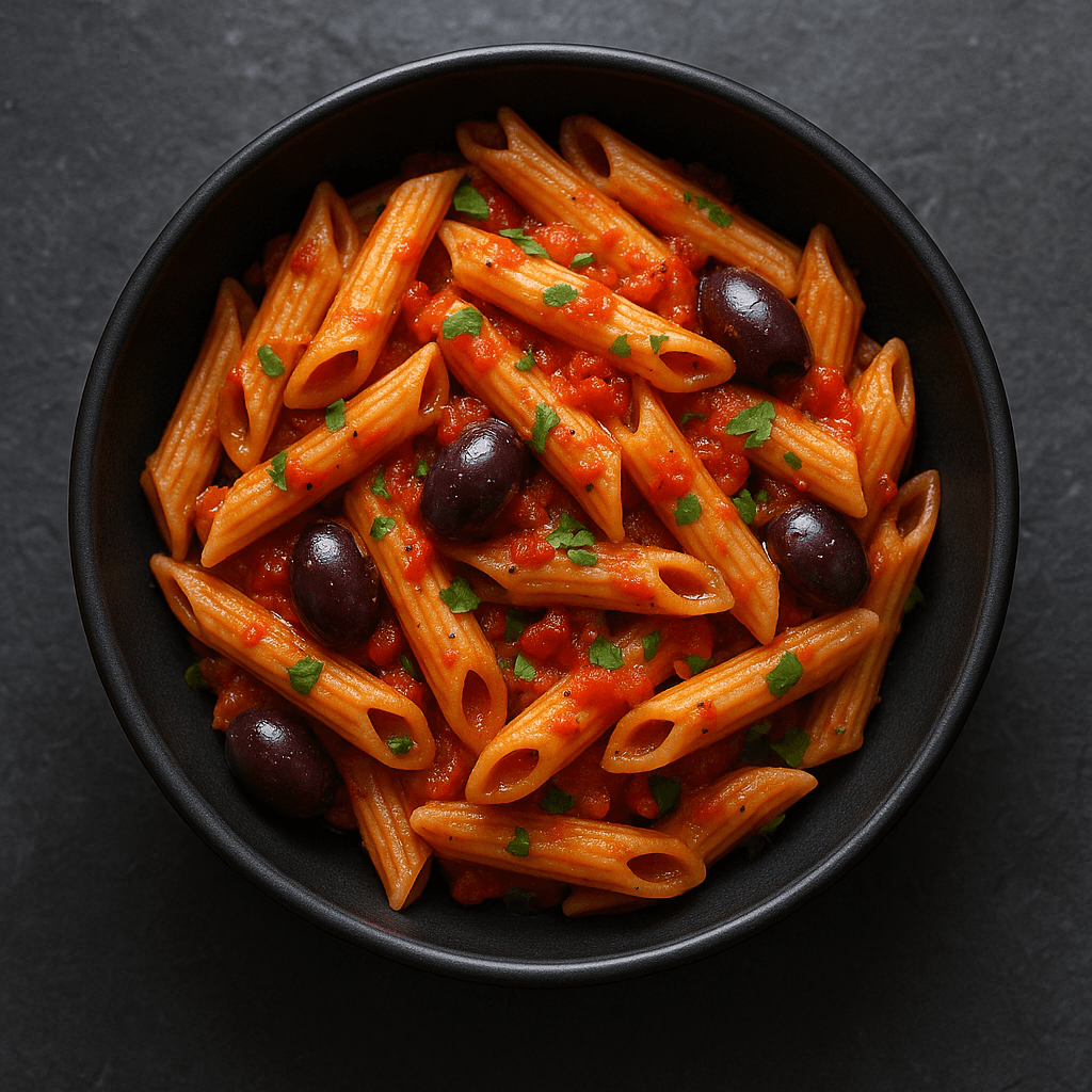 Penne à la puttanesca vegan