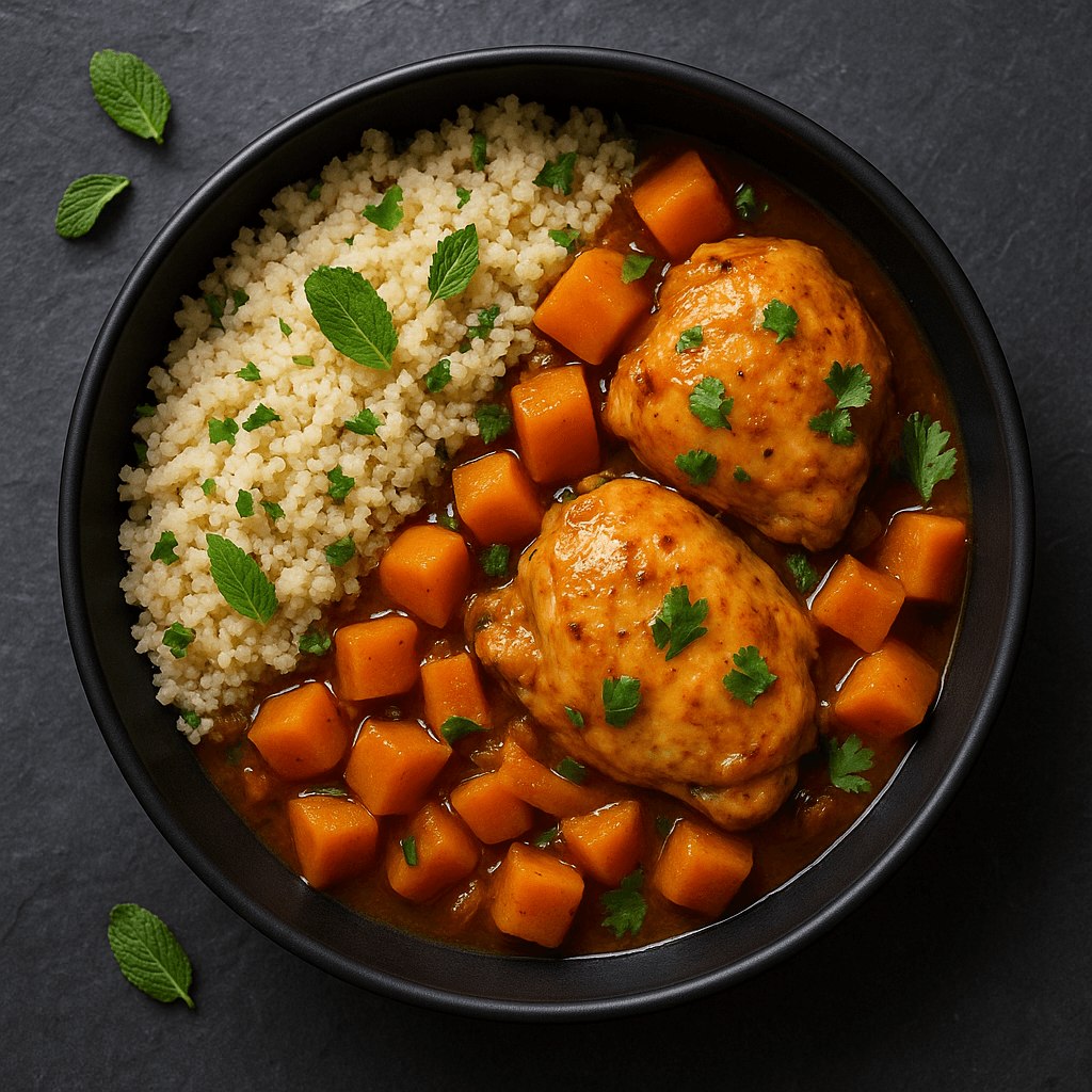 Tajine de poulet et courge butternut