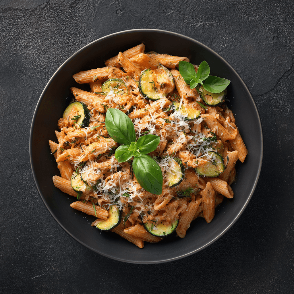 Penne protéinées, dinde & légumes