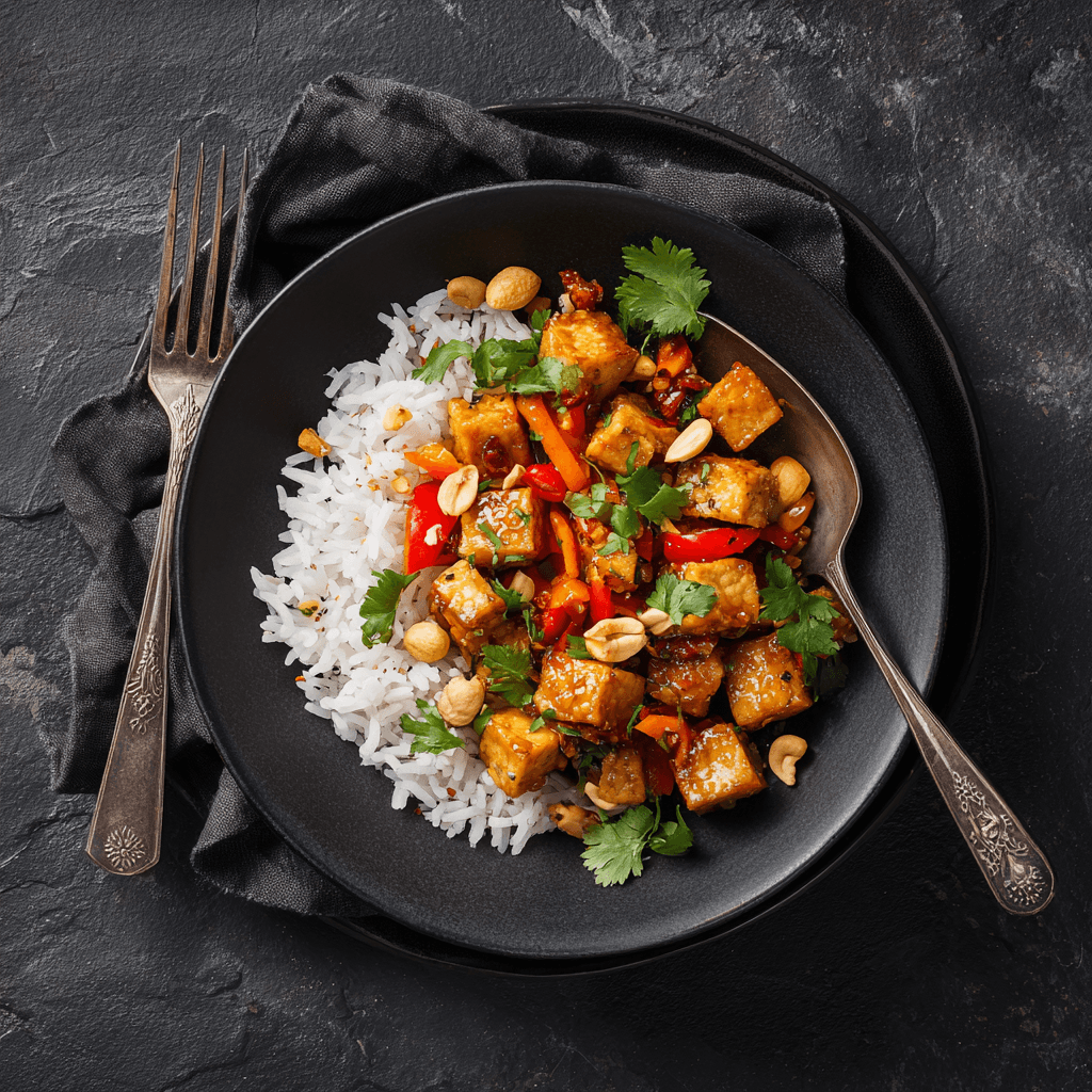Tofu kung pao léger