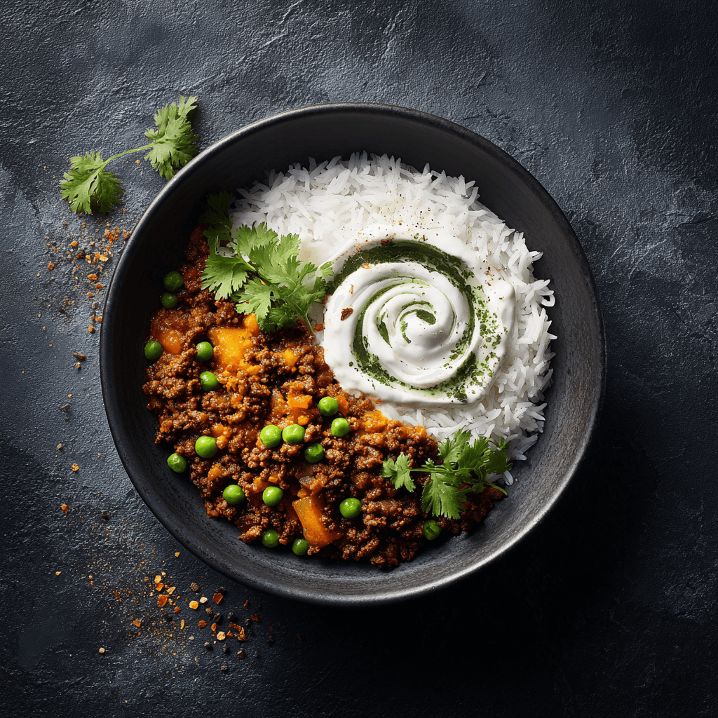 Keema de bœuf & petits pois