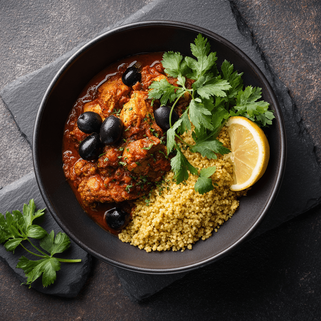 Tajine de poulet citron & olives