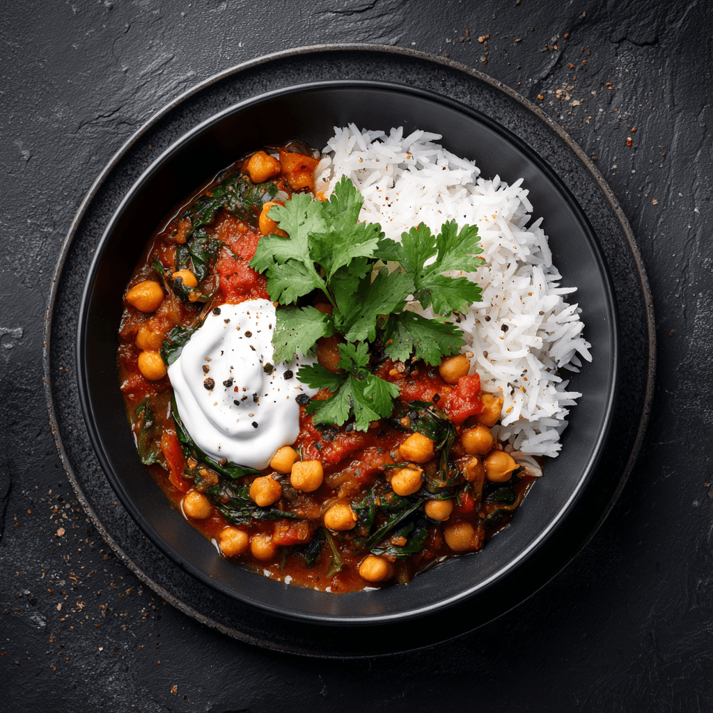 Chana masala (pois chiches épinards)
