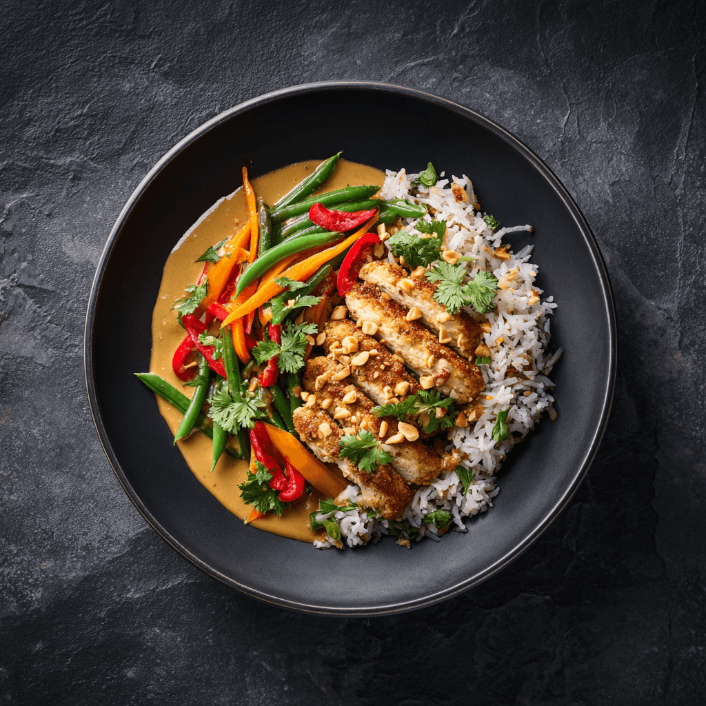 Poulet satay & wok de légumes